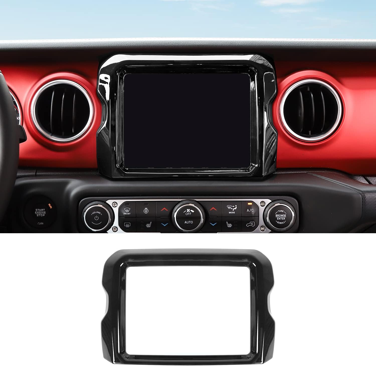 Buy RT-TCZ Navigation Screen Panel Frame Trim Cover GPS Touch Decoration   inch ABS Interior Accessories for Jeep Wrangler JL 2018 2019 2020 2021 2022  Gladiator JT Rubicon Black Online at Lowest