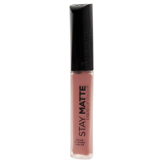 Rimmel London Stay Matte Liquid Lip Color مع تغطية كاملة Kiss-Proof Waterproof Matte Lipstick Formula التي تستمر لمدة 12 ساعة - 110 Blush ، .21oz