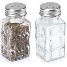 Accmor 2 Pack Glass Salt and Pepper Shakers Set, Vintage Salt Pepper Shakers for Home Dining Table, Restaurant, Farmhouse, Kitchen Accessories