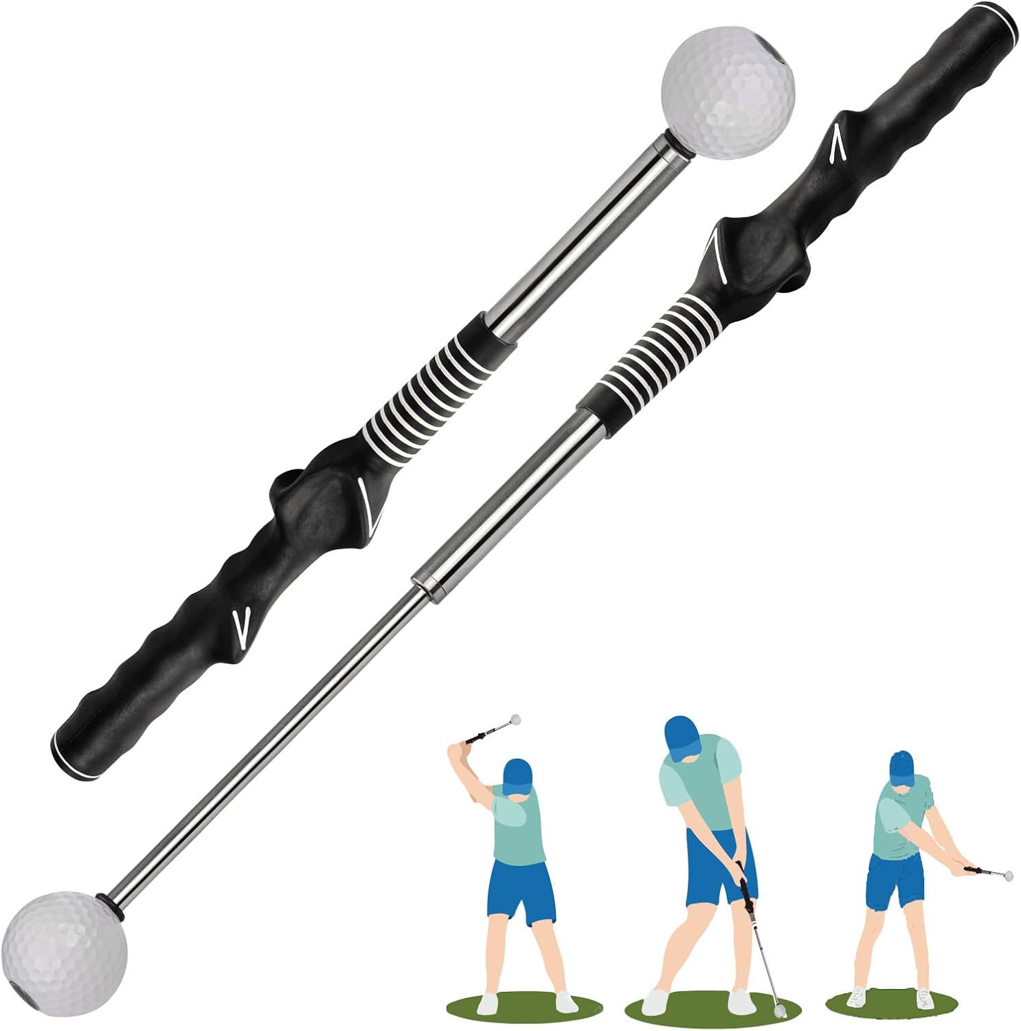 Retractable Golf Swing Training Aids, Golf Accessories - Strength And Rhythm Training, Golf Swing Trainers And Golf Swing Trainers, Warm Up Golf Trainers, Right Hand Golf Club Indoor Practice Equipmen